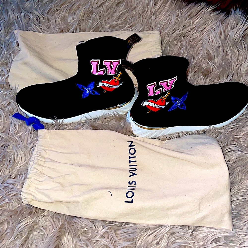 LOUIS VUITTON SHOES | LV BLACK HEART SOCK SNEAKER *PLZ READ ENTIRE DESCRIPTION *